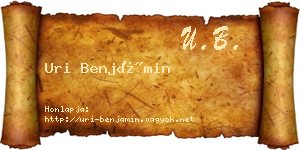 Uri Benjámin névjegykártya