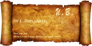 Uri Benjámin névjegykártya